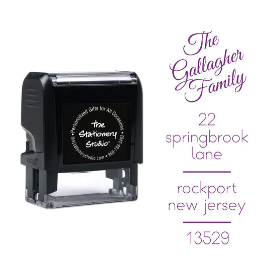 The Gallagher Family Vertical Address Self-Inking Stamp